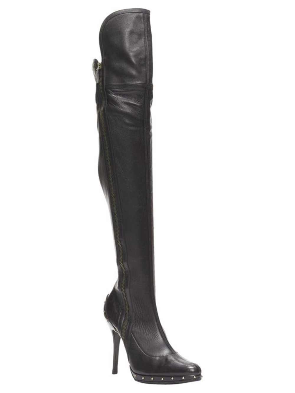GUCCI Tom Ford Era Black Leather Studded Platform OTK Runway Boot Y2K Fall 2003